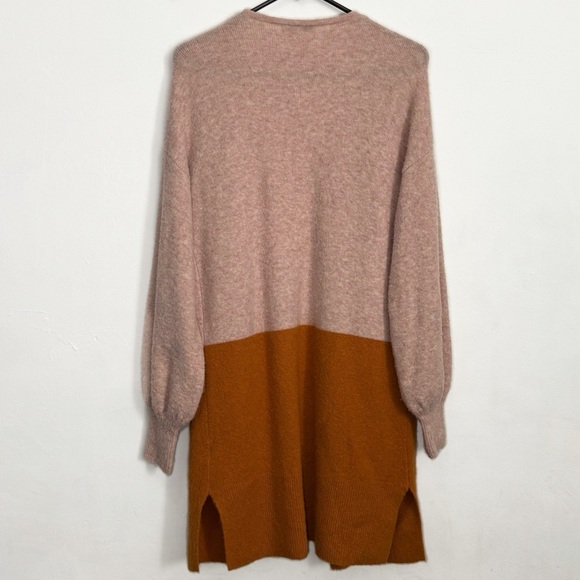 Madewell Edgewater Colorblock Cardigan Merino Wool Alpaca Heather Rose size S - Picture 2 of 6